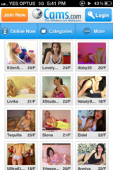 Screenshot of the iPhone Porn App -  Cams App