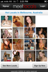 Screenshot of the iPhone Porn App -  Meet Locals App