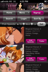 Screenshot of the iPhone Porn App -  Pure Anime App